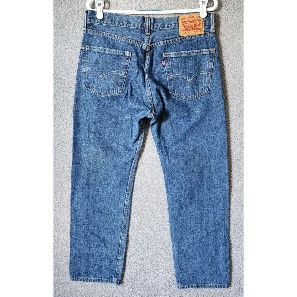 Levi's 505 Blue Denim Classic‎ Straight Leg Jeans Size 33 x 30 100% Cotton